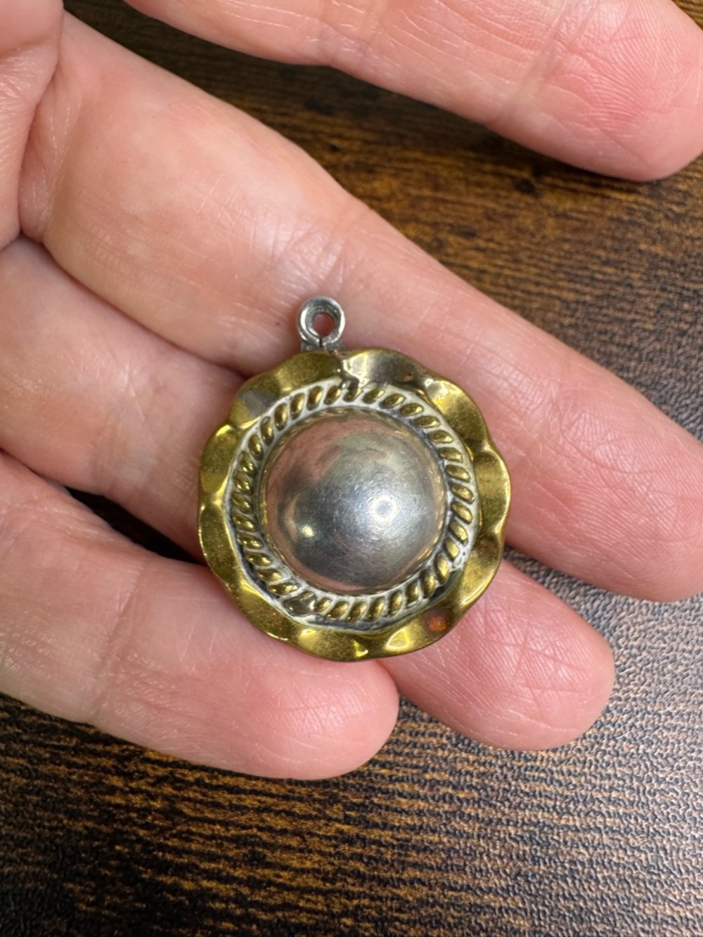 Laton Mexico Pendant Sterling Silver and Brass